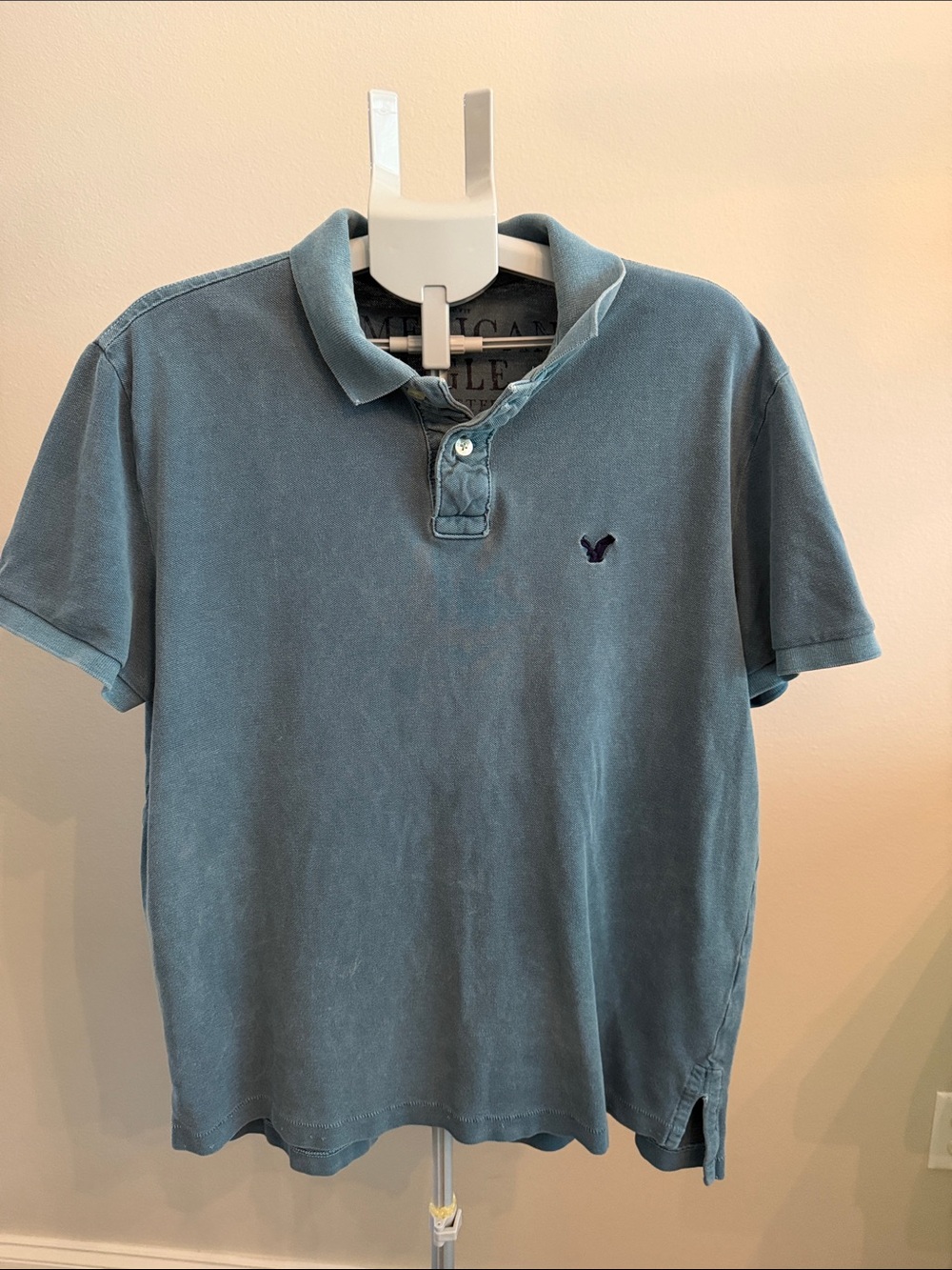 American Eagle Outfitters 2011 Athletic Fit Men’s Washed Teal Polo